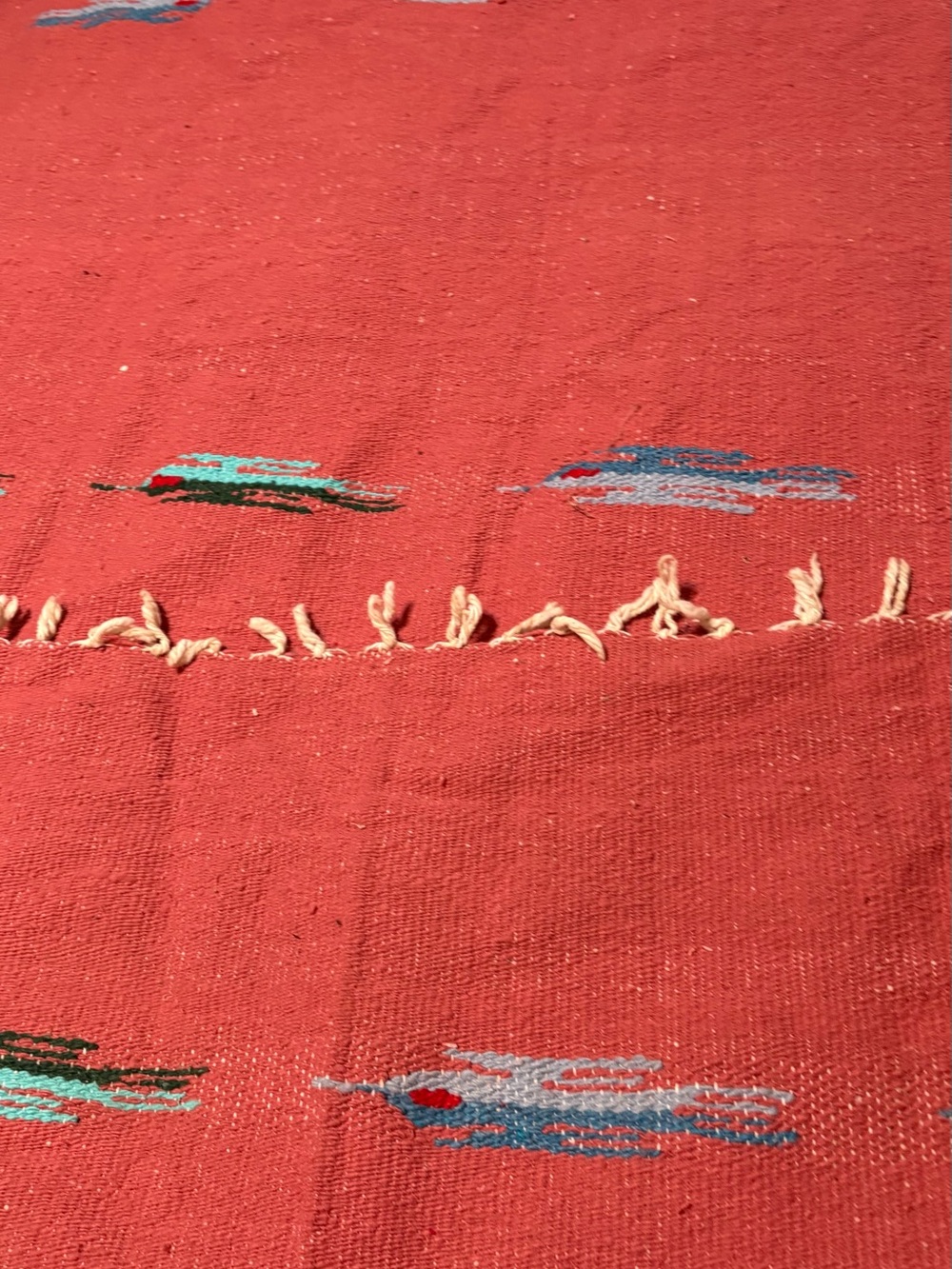 Handwoven Red Decorative Rug Throw - Picture 5 of 5